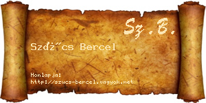 Szűcs Bercel névjegykártya