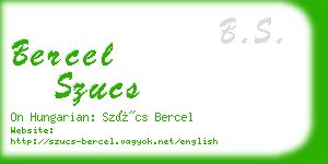 bercel szucs business card